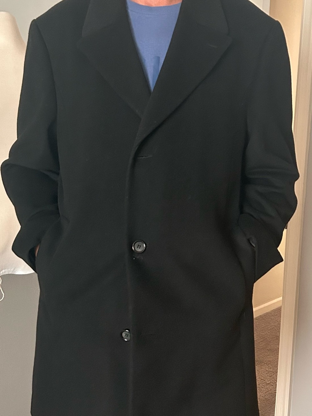Ralph Lauren Black Single-Breasted Pea Coat